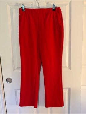 Red Women's Pull-On Straight Leg Pants